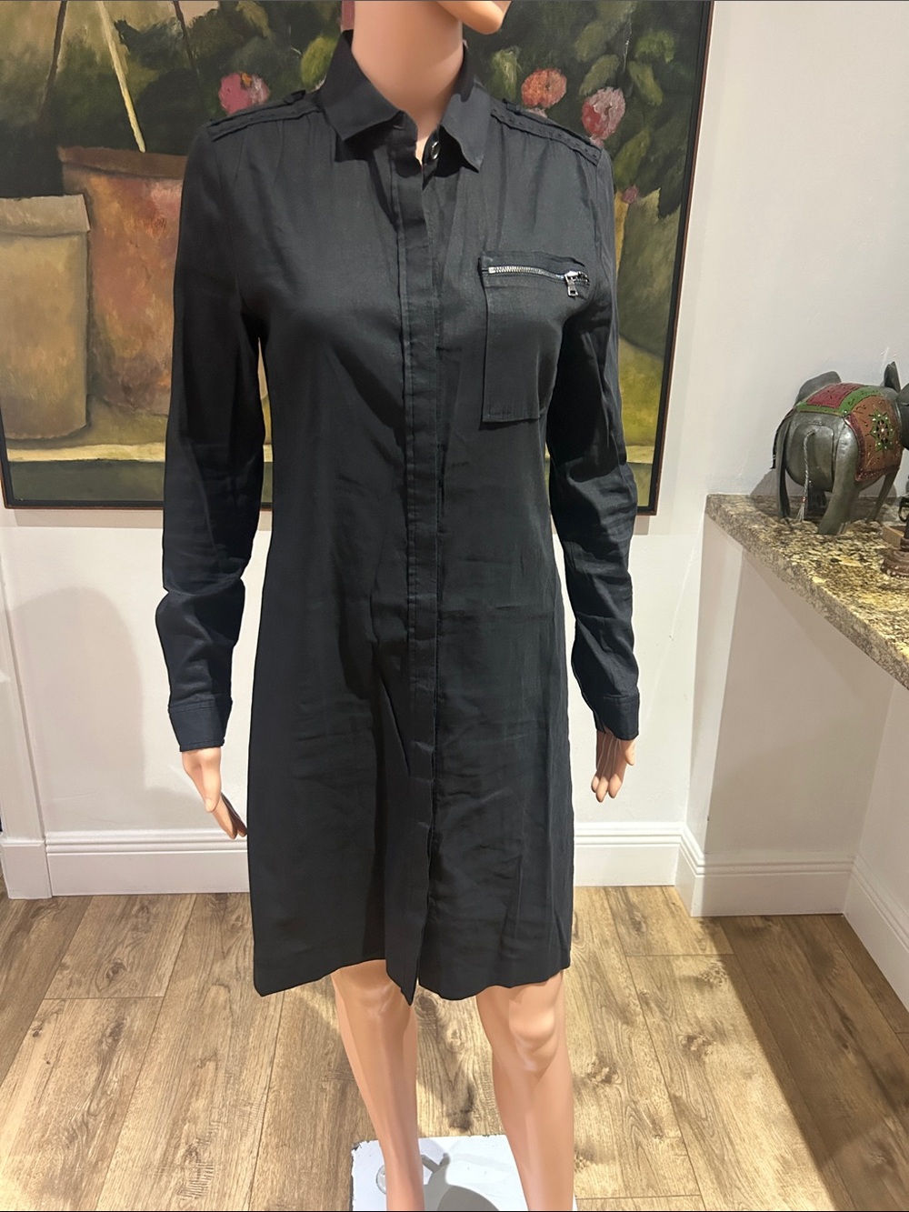 Elie Tahari black shirt dress